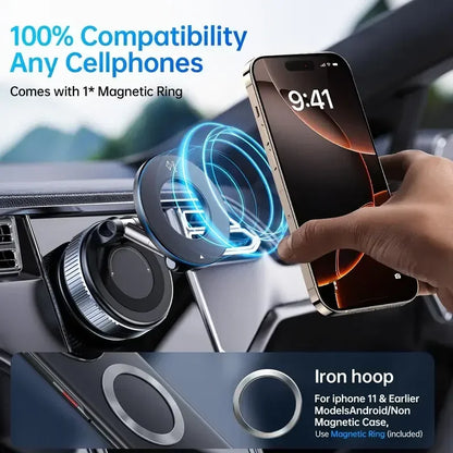 Magnetic Phone Holder 360° Rotatable  Phone Holder |  Foldable Design, Vacuum Suction Cup | Perfect for Car Dashboard