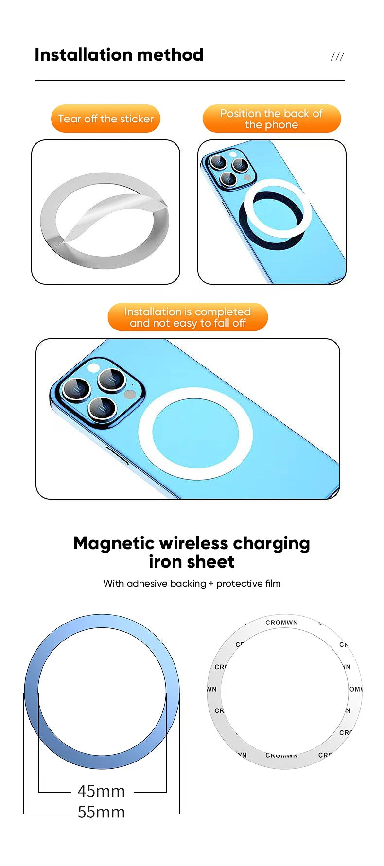 1080 Magsafe Car Phone Holder For Vehicles Mobile Support For The Car Cell Phone Holder in Car For iPhone 16 15 Pro Max Plus