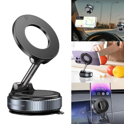 Magnetic Phone Holder 360° Rotatable  Phone Holder |  Foldable Design, Vacuum Suction Cup | Perfect for Car Dashboard