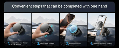 Magnetic Phone Holder 360° Rotatable  Phone Holder |  Foldable Design, Vacuum Suction Cup | Perfect for Car Dashboard