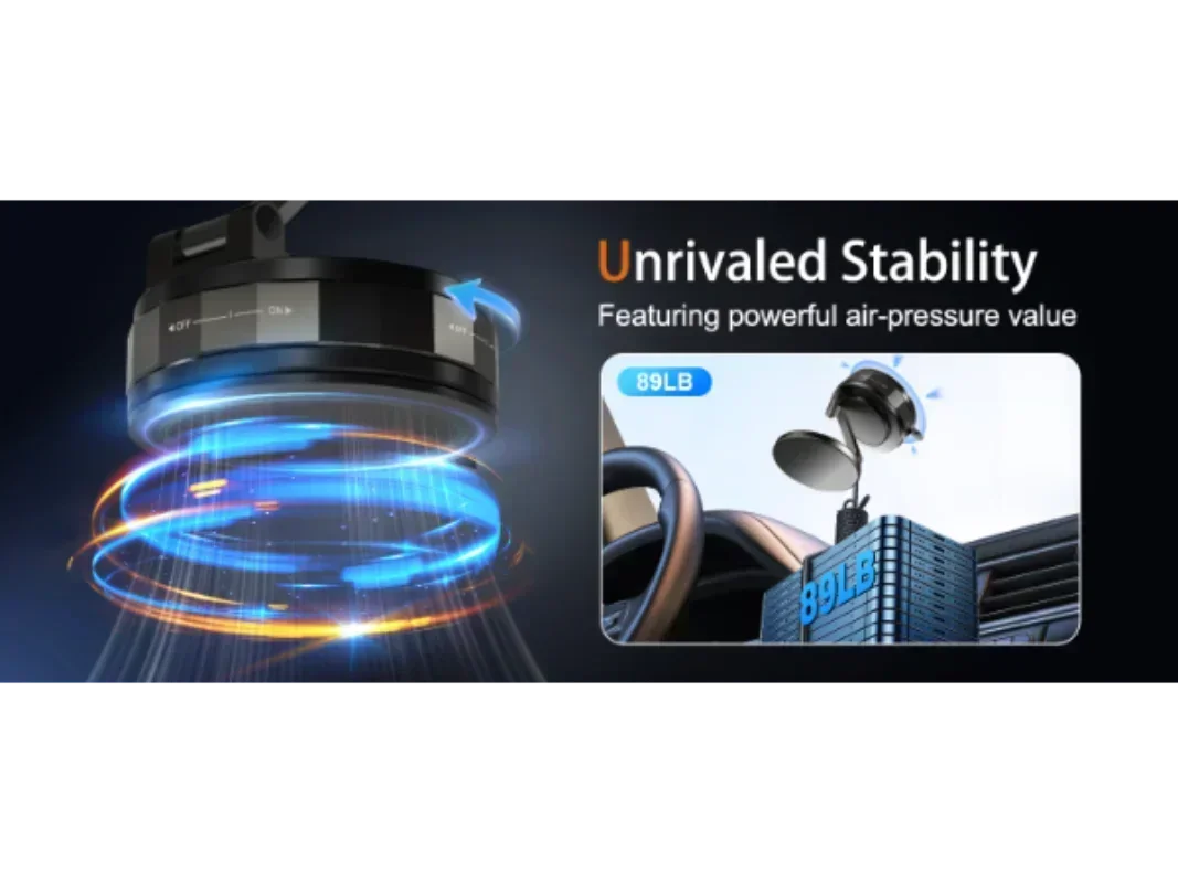 Magnetic Phone Holder 360° Rotatable  Phone Holder |  Foldable Design, Vacuum Suction Cup | Perfect for Car Dashboard