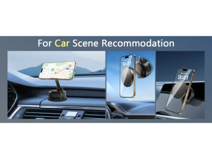 Magnetic Phone Holder 360° Rotatable  Phone Holder |  Foldable Design, Vacuum Suction Cup | Perfect for Car Dashboard